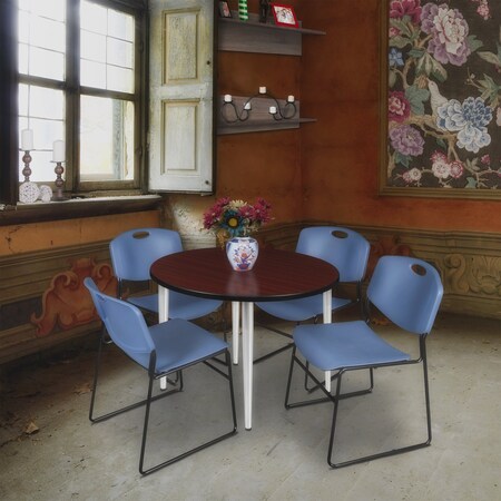 Regency Kahlo Round Table & Chair Sets, 42 W, 42 L, 29 H, Wood, Metal, Polypropylene Top, Mahogany TPL42RNDMHCM44BE